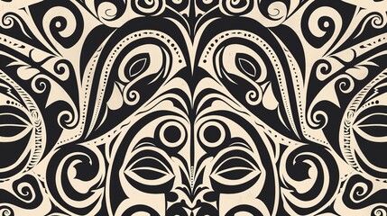 maori tattoo seamless pattern wallpaper