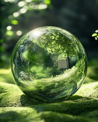 Aufkleber - Globe in green nature with Environment icon for ESG