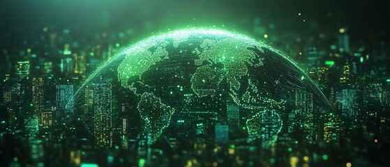 Aufkleber - Globe with green nature and Environment icon for ESG