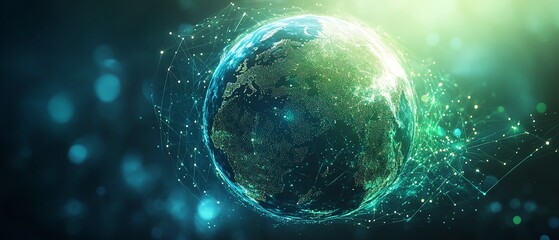 Aufkleber - Green globe with Environment icon for ESG
