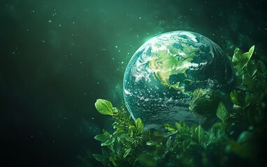 Aufkleber - Green globe with Environment icon for ESG