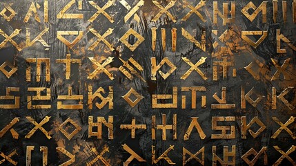 Wall Mural - nordic runes seamless pattern wallpaper