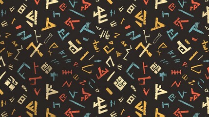 Wall Mural - nordic runes seamless pattern wallpaper