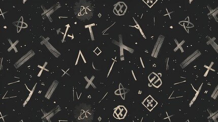 Wall Mural - nordic runes seamless pattern wallpaper