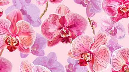 Wall Mural - orchid seamless pattern wallpaper