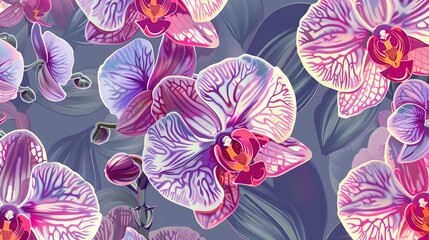 Wall Mural - orchid seamless pattern wallpaper