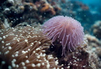 Wall Mural - celebes sipadan anemone sea nemoish fish tropical anemonefish animal background closeup clown clownf