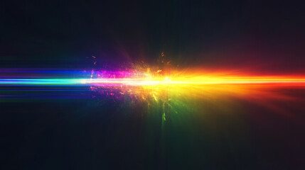 Wall Mural - vibrant prismatic light leaks with rainbow bokeh effect