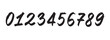 © Yanka - grunge brush numbers from 0 to 9 hand drawn italic hand written bold style. Graffiti style modern vector number elements. Typographic numbers brush texture.