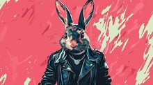 Rebellious Rabbits Intense Color Art Of Bunny Rabbit Free Stock Photo - Public Domain Pictures
