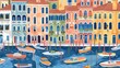 © pixelwallpaper - Venice canal pattern wallpaper