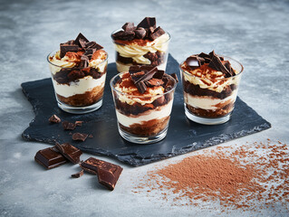 Wall Mural - Layered tiramisu in glass cups