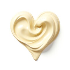 Wall Mural - Yellow heart shaped cream background texture smooth.