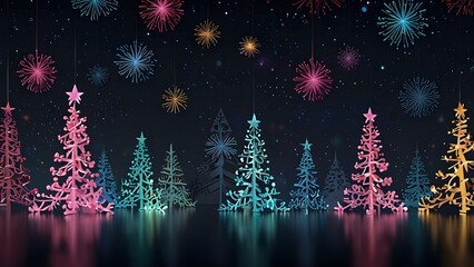 Sticker - Christmas and New Year holiday background. Generative AI