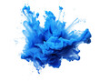 © MstPoliAkther - Color powder blue explosion splash of paint dust with particles cloud isolated on white and transparent background.