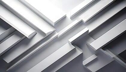 Wall Mural - Abstract architectural design with sharp angles and contrasting shades of gray.