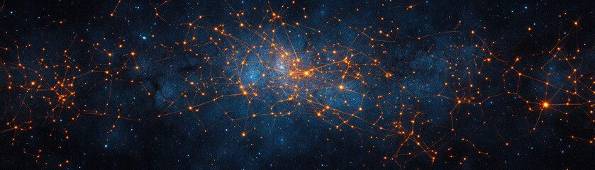 Wall Mural - a breathtaking cosmic panorama showcasing a star-filled universe with vibrant blues and scattered br