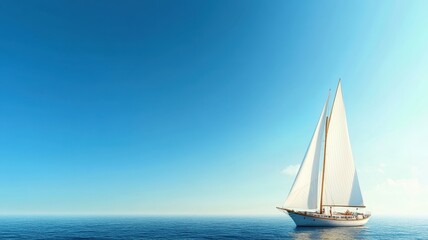  Vibrant Sunny Day Over Open Sea: A Stunning Wide Angle View of Endless Blue Horizons