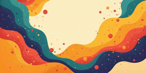 Leinwandbilder - Abstract Wavy Background with Colorful Swirls and Dots