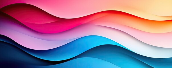 Wall Mural - Layer abstract background concept. Colorful wavy abstract background with smooth gradients and dynamic curves.