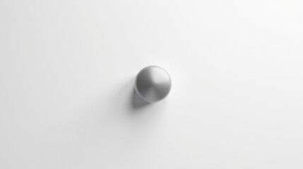Poster - A Single Polished Metallic Sphere on a White Background