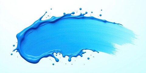 Poster - Vibrant Blue Paint Splash with Smooth Texture and Dynamic Flow