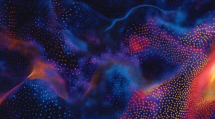 Abstract  black background with blue pixelated squares