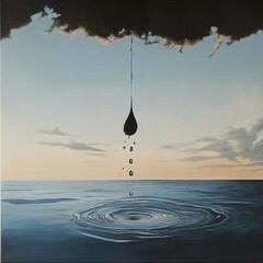 Canvas Print - A Single Drop: Ocean Reflection and Sky