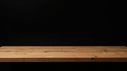 Aufkleber - Empty light wood tabletop against a dark background, perfect for product display or montage