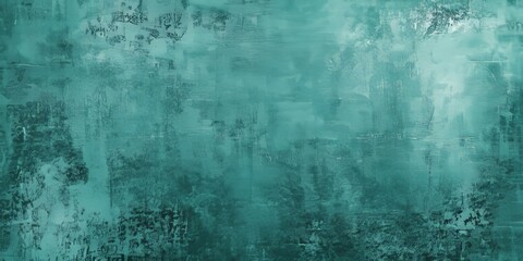 Wall Mural - Cyan concrete background featuring a vintage color texture, creating a striking visual appeal. This cyan backdrop adds depth and style to your designs with its unique vintage color texture.