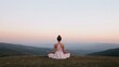 © Ryzhkov - Tranquil Meditation at Sunrise Young Woman Embracing Peace in Nature