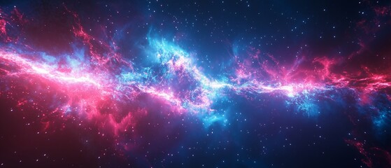 Wall Mural - blue and purple light burst with neon lines background