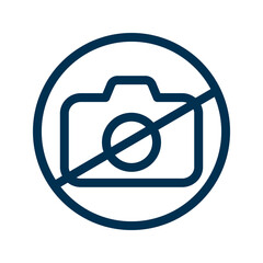 Wall Mural - a crossed-out camera symbol, representing a prohibition on photography or image capturing.