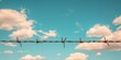 © Levan - A barbed wire fence is set against the backdrop of the sky, with clouds overhead, creating a striking contrast of sharpness against the softness of the sky and clouds.