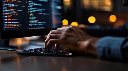 night coding session: programmer working late on a project