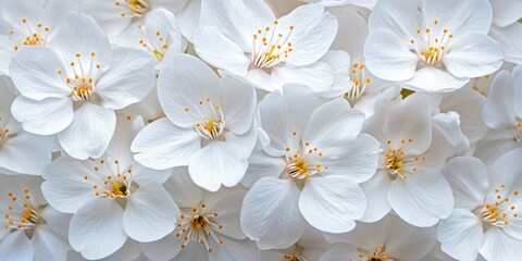 Aufkleber - Macro photography of cherry blossom white flowers, perfect for a screen saver, showcasing the delicate beauty of cherry blossom white flowers in vivid detail.