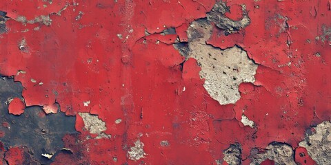 Poster - Vintage red paint adorns a concrete floor, showcasing a unique vintage red paint texture that adds character and charm, perfect for backgrounds and design projects featuring vintage aesthetics.
