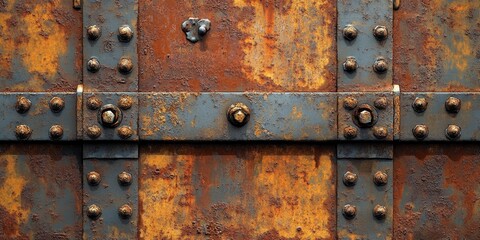 Leinwandbilder - Rusty texture background featuring old metal with prominent iron rust and rusted steel elements, creating a visually striking composition of rust textures and colors in an industrial theme.