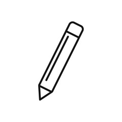 pencil icon isolated flat vector in outline