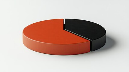 Wall Mural - 3d red and black half circle pie chart data visualization