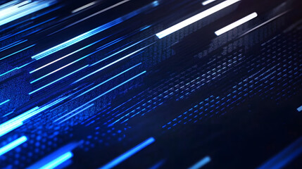Wall Mural - a digital abstract background featuring a geometric pattern of glowing blue and white lines on a dar