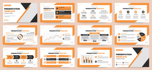 Wall Mural - modern presentation slide templates. infographic elements template set for web, print, annual report