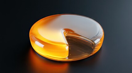 Wall Mural - abstract 3d glass chart with orange glow