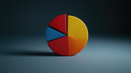 Wall Mural - abstract 3d pie chart data visualization
