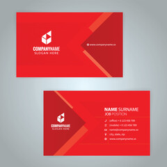 Wall Mural - Set of red Modern Corporate Business Card Design Templates, vector eps 10