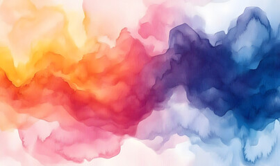 Wall Mural - vibrant watercolor background showcasing a blend of warm and cool colors, perfect for creative proje