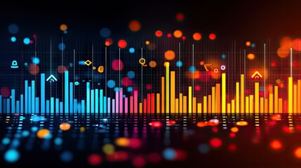 Wall Mural - abstract colorful data visualization chart