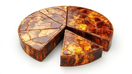 Wall Mural - abstract cracked brown pie chart