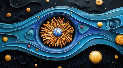 Wall Mural - Abstract Cosmic Flow: A Celestial Tapestry of Energy and Form