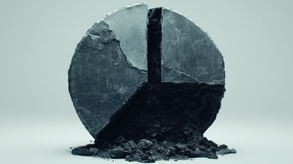 Wall Mural - abstract dark gray and black textured sphere